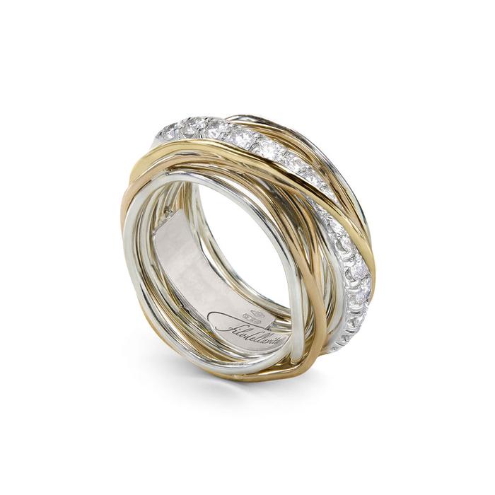 Filodellavita Prezioso - 13 fili in Oro Rosa/Giallo 9kt, Argento 925 e Diamanti Bianchi