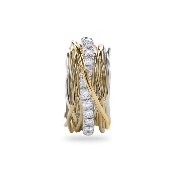 Filodellavita Prezioso - 13 fili in Oro Rosa/Giallo 9kt, Argento 925 e Diamanti Bianchi