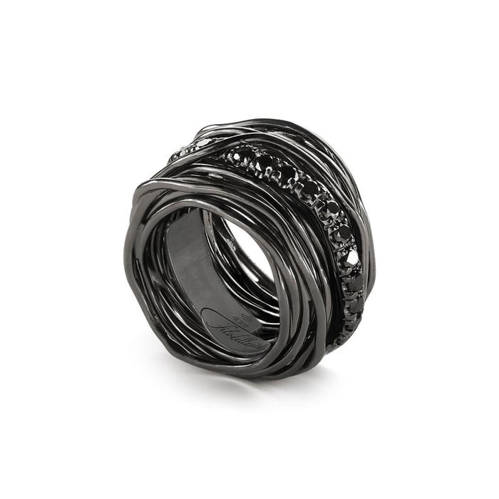 Filodellavita Rock 22 fili in Argento 925 brunito e Diamanti Black