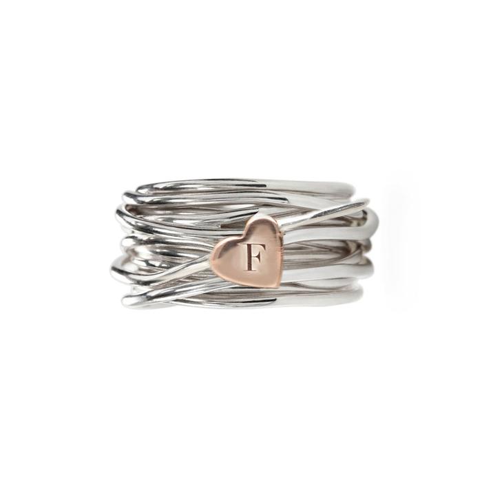 Filodellavita 13 fili in Argento 925 con cuore in Oro Rosa 9kt