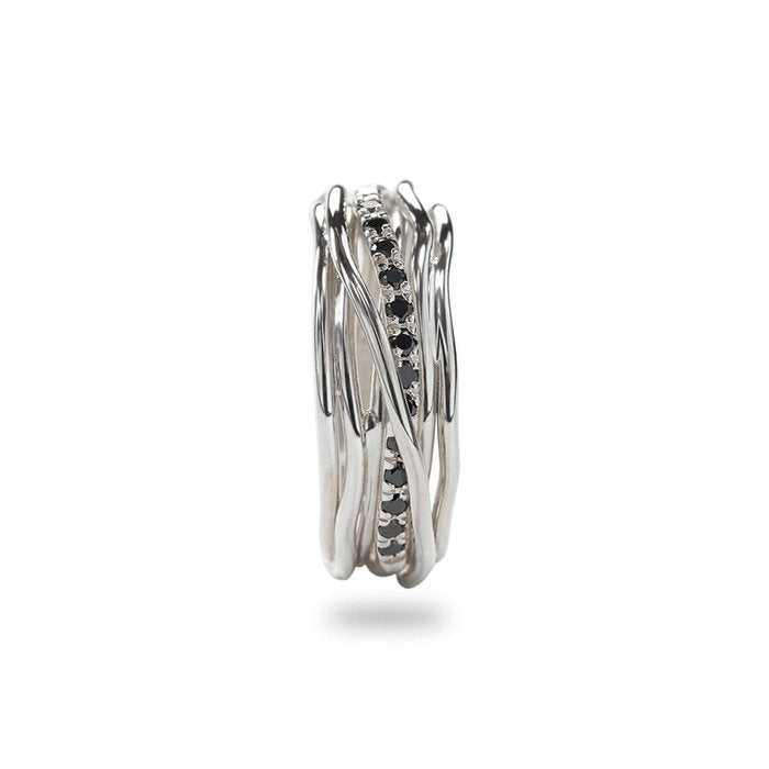 Filodellavita Classic 7 fili in Argento 925 e 16 Diamanti Black