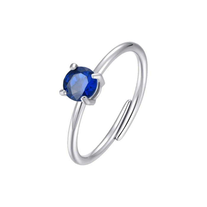 ANELLO DONNA IN ACCIAIO ZIRCONE BLU