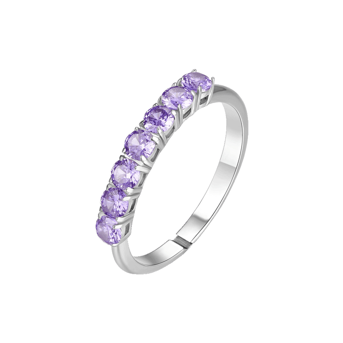 ANELLO DONNA IN ACCIAIO CON ZIRCONI VIOLA MISURA S