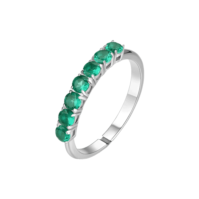 ANELLO DONNA IN ACCIAIO CON ZIRCONI VERDI MISURA S