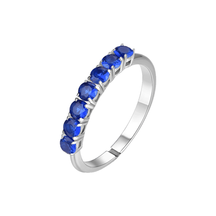 ANELLO DONNA IN ACCIAIO CON ZIRCONI BLU MISURA S
