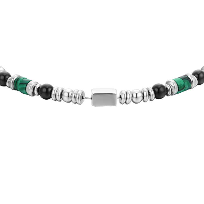 BRACCIALE UOMO IN ACCIAIO AGATA NERA