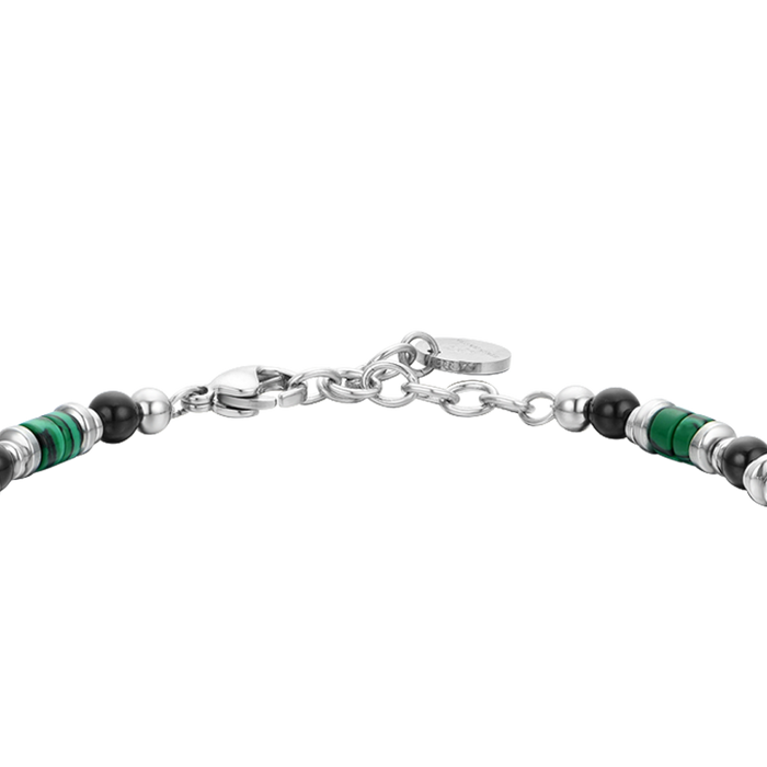 BRACCIALE UOMO IN ACCIAIO AGATA NERA