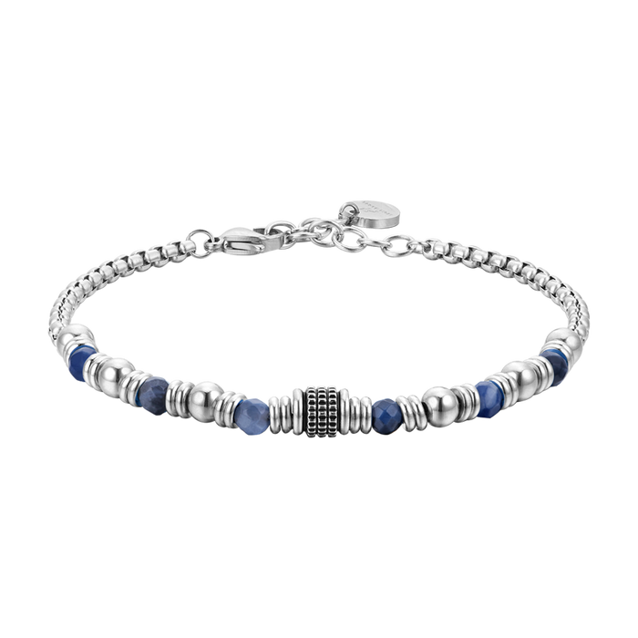 BRACCIALE UOMO IN ACCIAIO SODALITE BLU