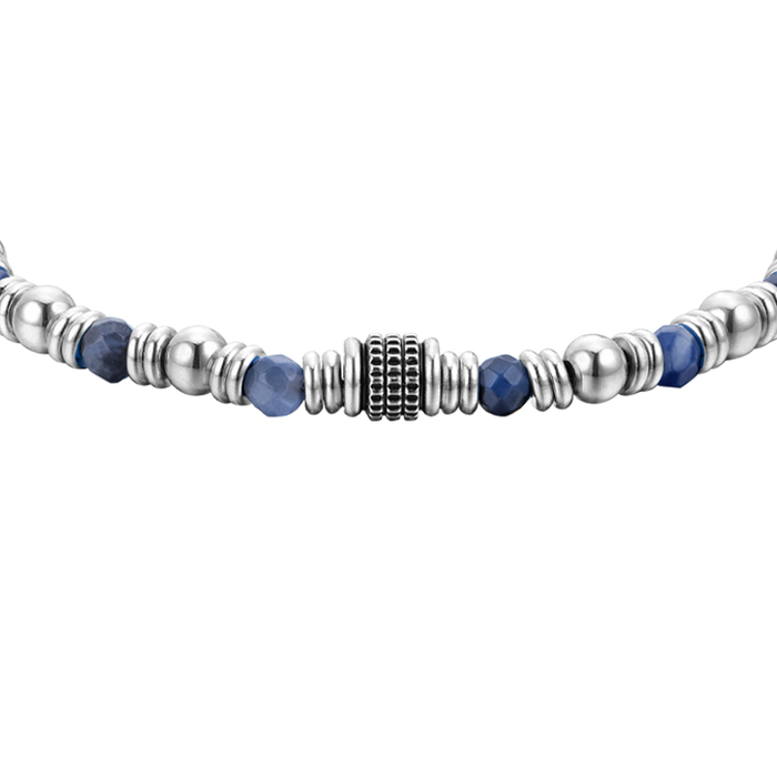 BRACCIALE UOMO IN ACCIAIO SODALITE BLU
