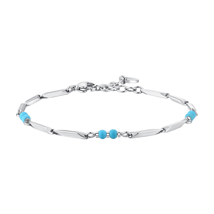 BRACCIALE UOMO IN ACCIAIO CON PIETRE TURCHESI