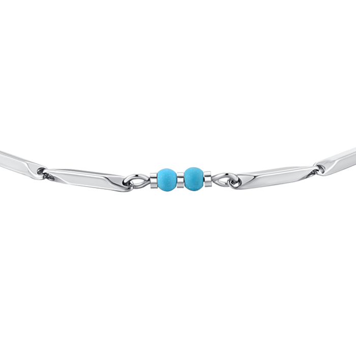 BRACCIALE UOMO IN ACCIAIO CON PIETRE TURCHESI