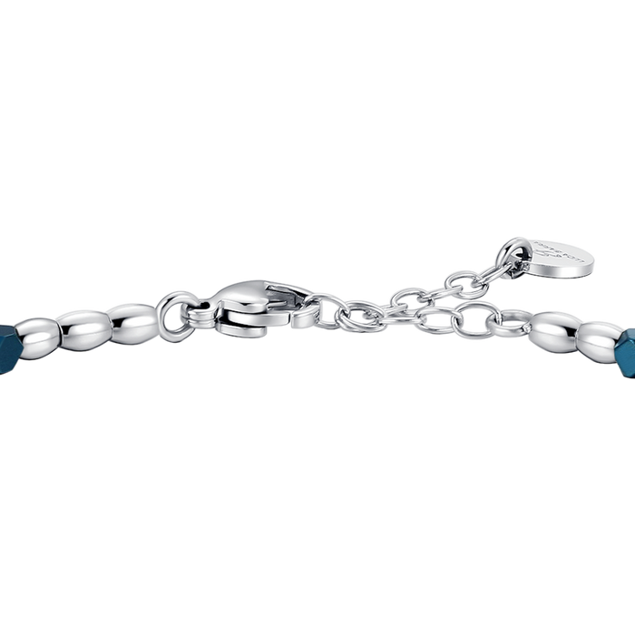 BRACCIALE UOMO IN ACCIAIO CON ELEMENTI IN EMATITE BLU