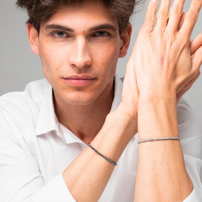 BRACCIALE UOMO IN ACCIAIO CON EMATITE SILVER