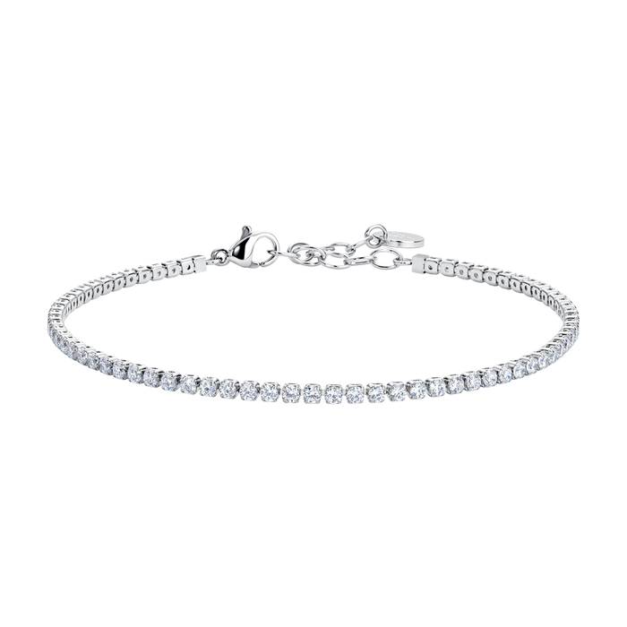 BRACCIALE UOMO IN ACCIAIO CON ZIRCONI BIANCHI