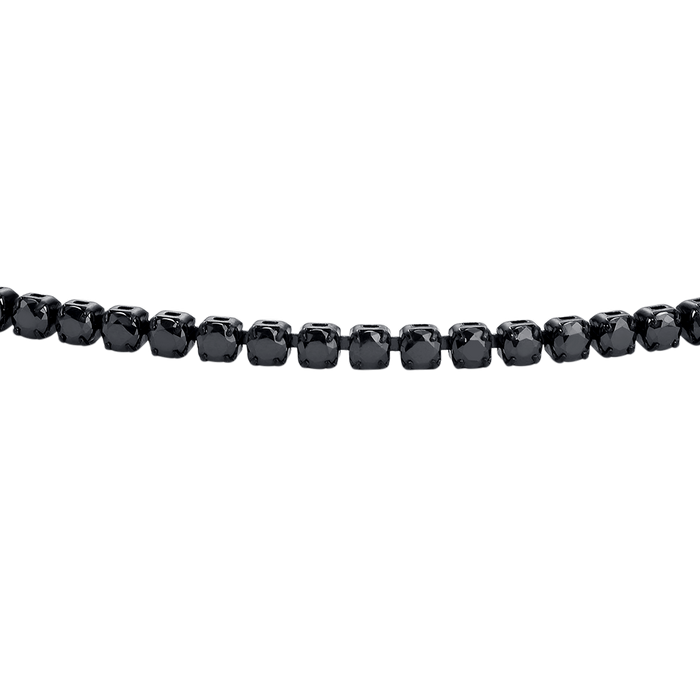 BRACCIALE UOMO IN ACCIAIO IP NERO CON ZIRCONI NERI