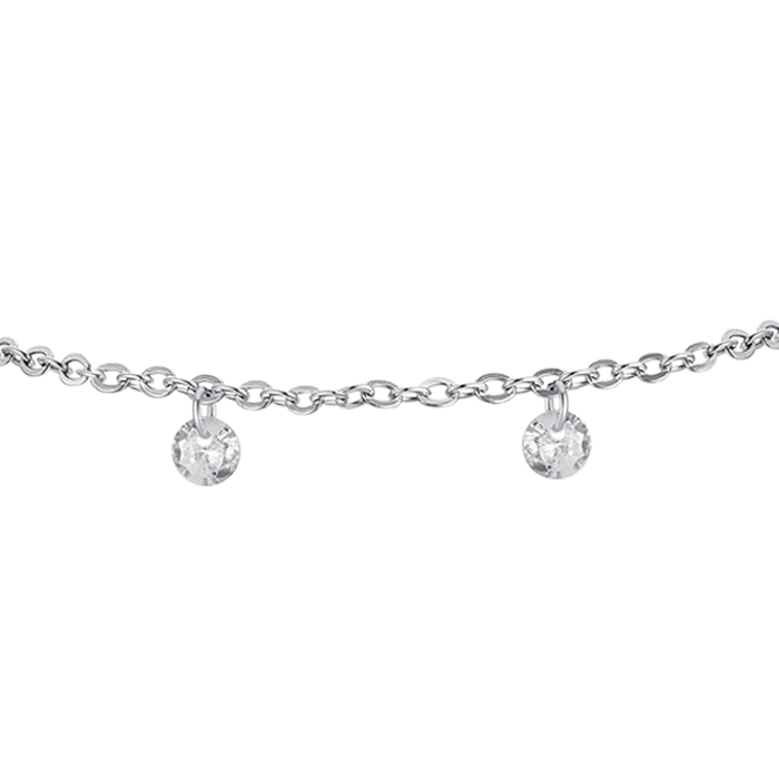 BRACCIALE DONNA IN ACCIAIO CRISTALLI BIANCHI
