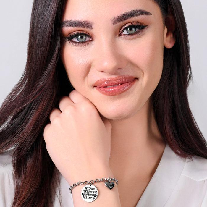 BRACCIALE DONNA IN ACCIAIO TESTIMONE
