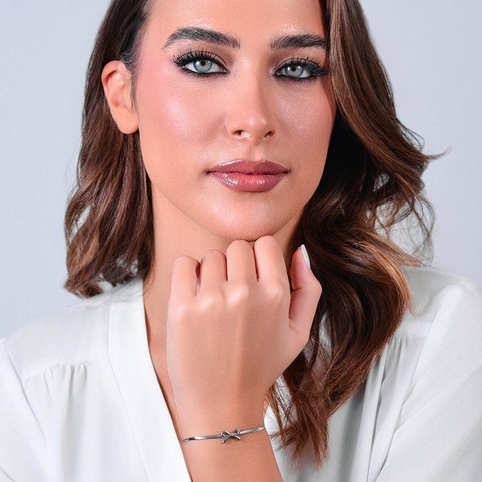 BRACCIALE DONNA IN ACCIAIO FIOCCO