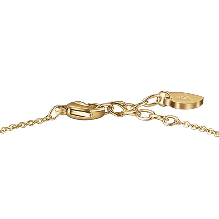 BRACCIALE DONNA IN ACCIAIO E IP GOLD CON CUORE CRISTALLO BIANCO