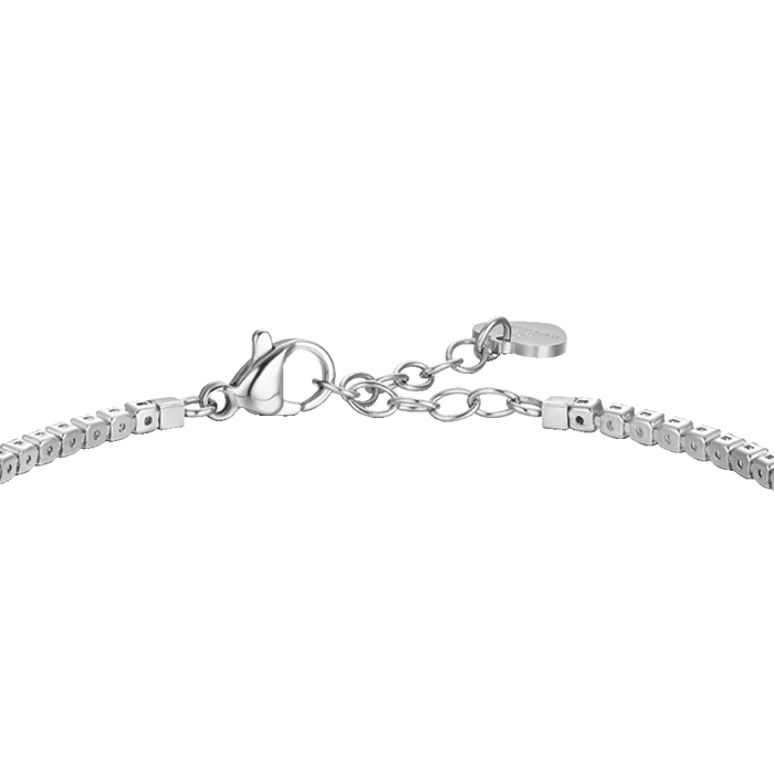 BRACCIALE TENNIS DONNA IN ACCIAIO CON ELEMENTO CON ZIRCONI VERDI E BIANCHI