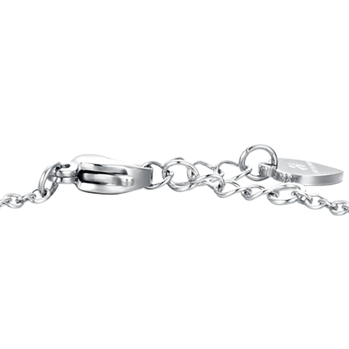 BRACCIALE BAMBINA IN ACCIAIO CON COCCINELLA E CRISTALLI ROSSI