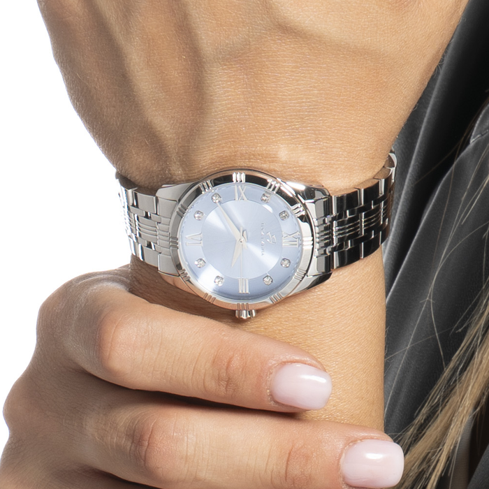 OROLOGIO DONNA IN ACCIAIO CON QUADRANTE AZZURRO - BW405