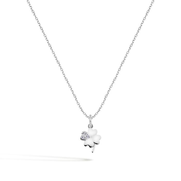 Collana Quadrifoglio in Oro e Zirconi
