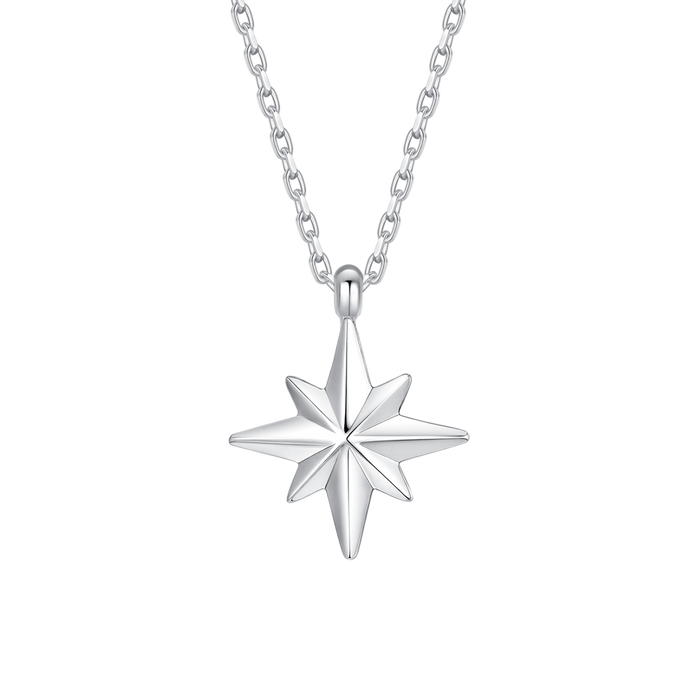 COLLANA UOMO IN ACCIAIO CON ROSA DEI VENTI