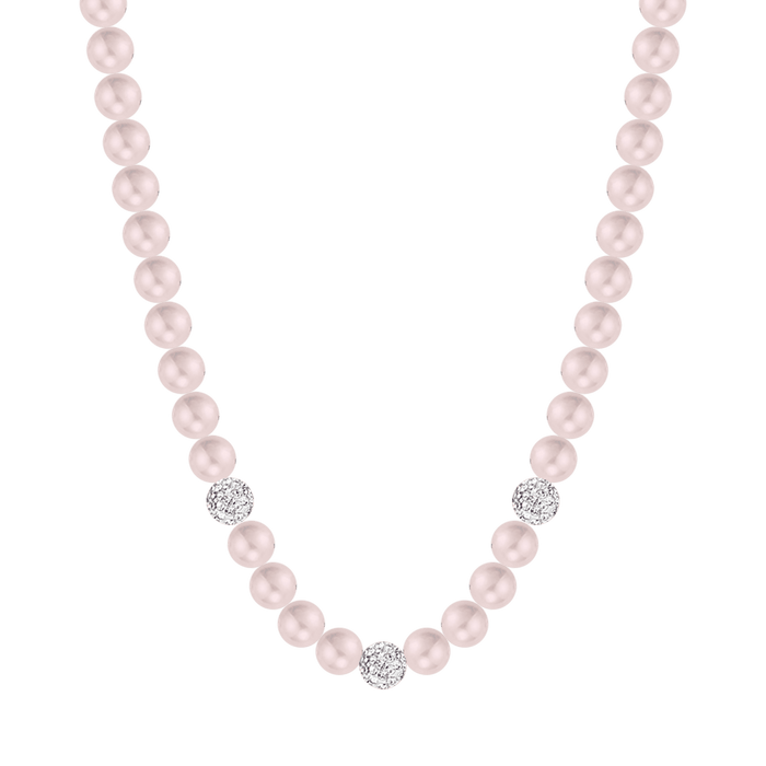 COLLANA DI PERLE DONNA CON CRISTALLI BIANCHI