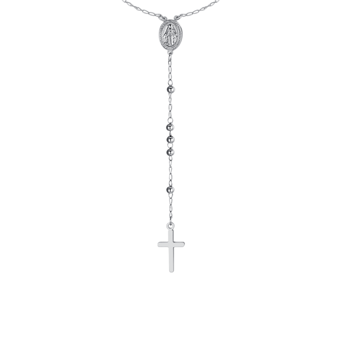 COLLANA DONNA ROSARIO IN ACCIAIO