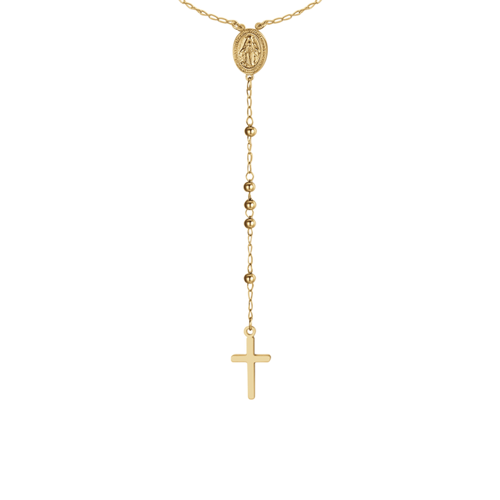 COLLANA DONNA ROSARIO IN ACCIAIO IP GOLD