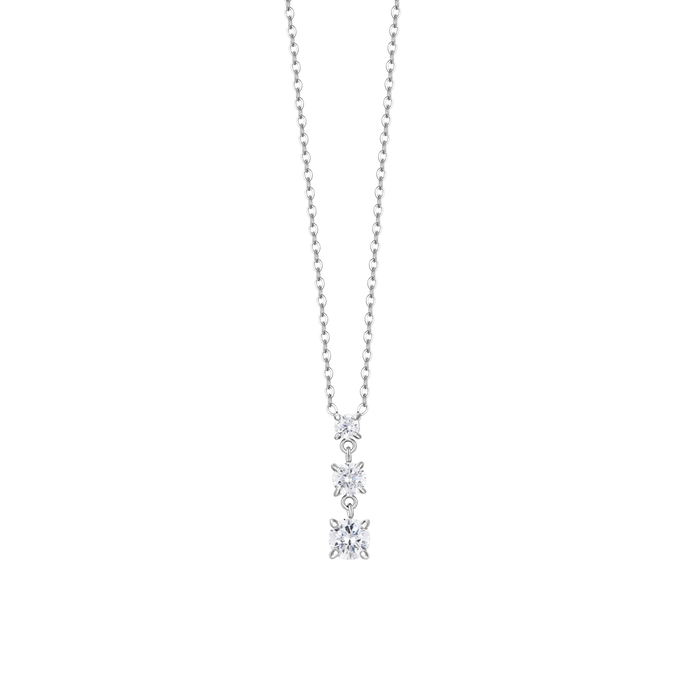COLLANA DONNA IN ACCIAIO CON ZIRCONI BIANCHI