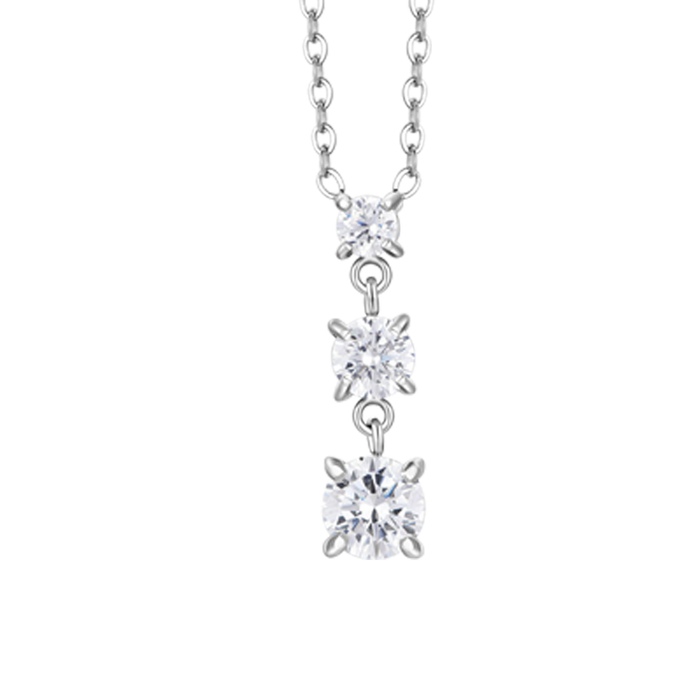 COLLANA DONNA IN ACCIAIO CON ZIRCONI BIANCHI