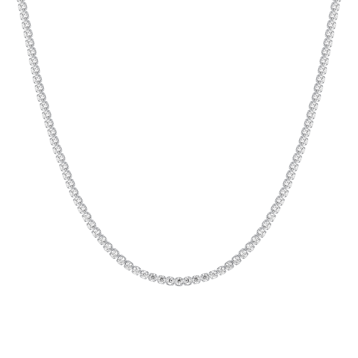 COLLANA TENNIS DONNA IN ACCIAIO CON ZIRCONI BIANCHI