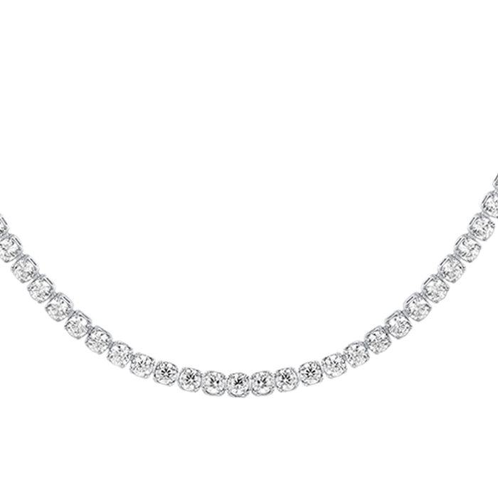 COLLANA TENNIS DONNA IN ACCIAIO CON ZIRCONI BIANCHI