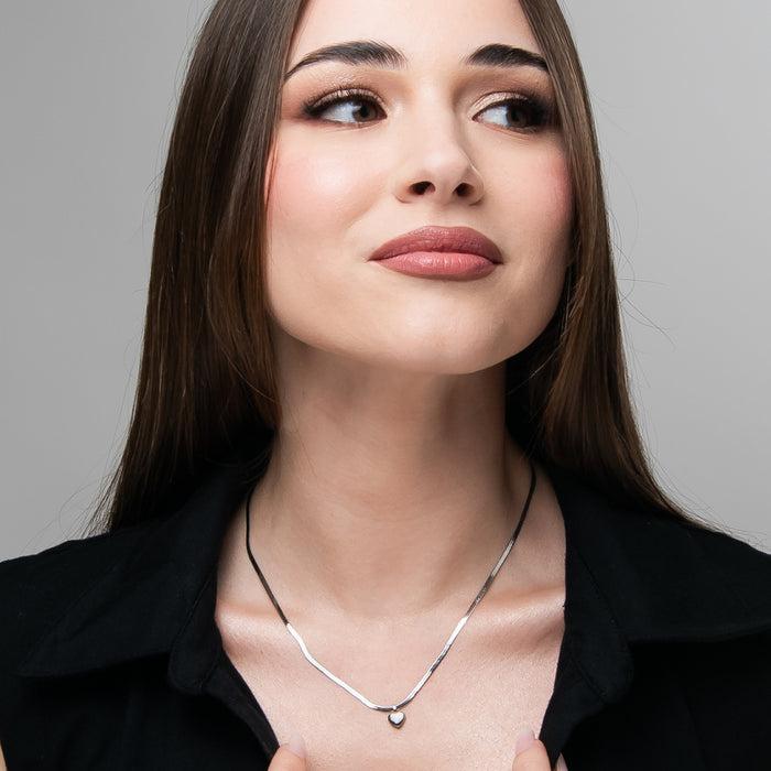 COLLANA DONNA IN ACCIAIO CON CUORE
