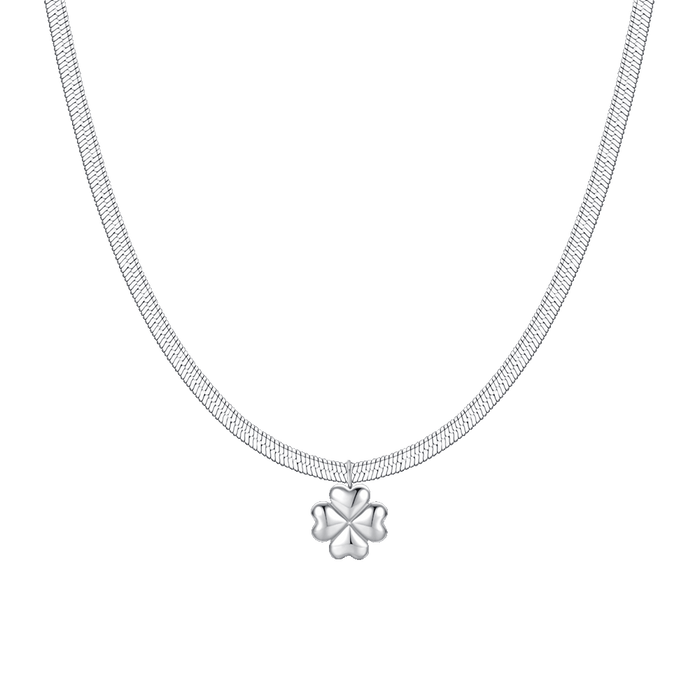 COLLANA DONNA IN ACCIAIO CON QUADRIFOGLIO