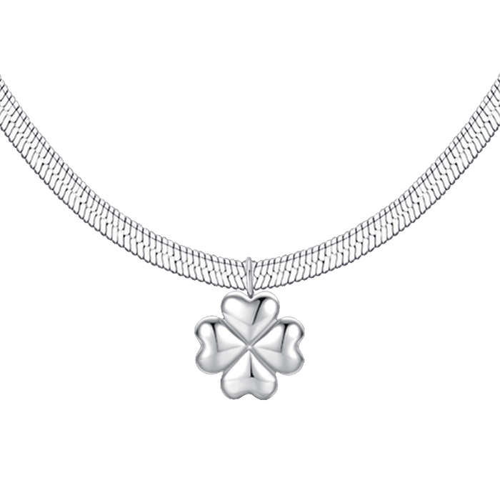 COLLANA DONNA IN ACCIAIO CON QUADRIFOGLIO