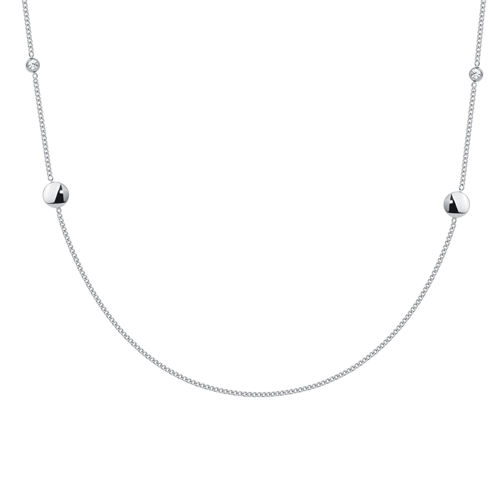 COLLANA DONNA IN ACCIAIO CON ELEMENTI IN ACCIAIO E CRISTALLI BIANCHI