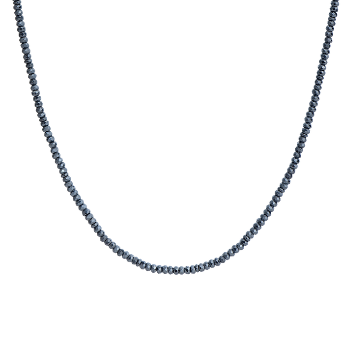 COLLANA UOMO IN ACCIAIO CON EMATITE NERA