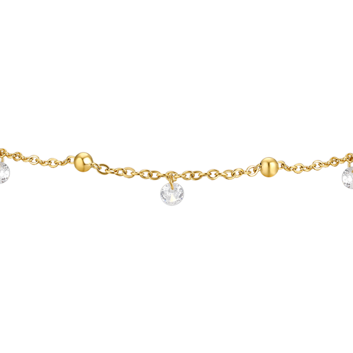 CAVIGLIERA DONNA IN ACCIAIO IP GOLD CON ZIRCONI BIANCHI