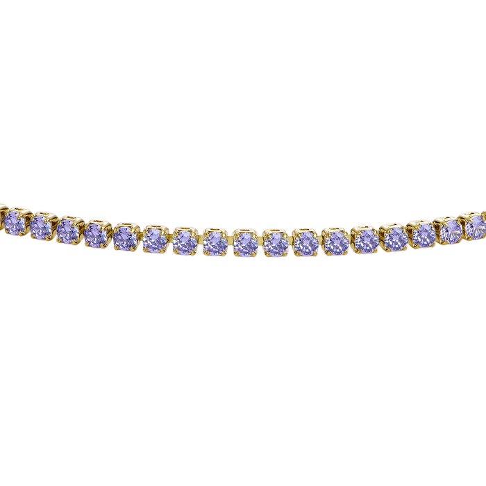 CAVIGLIERA DONNA IN ACCIAIO IP GOLD CON ZIRCONI VIOLA