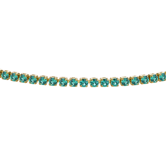 CAVIGLIERA DONNA IN ACCIAIO IP GOLD CON ZIRCONI VERDI