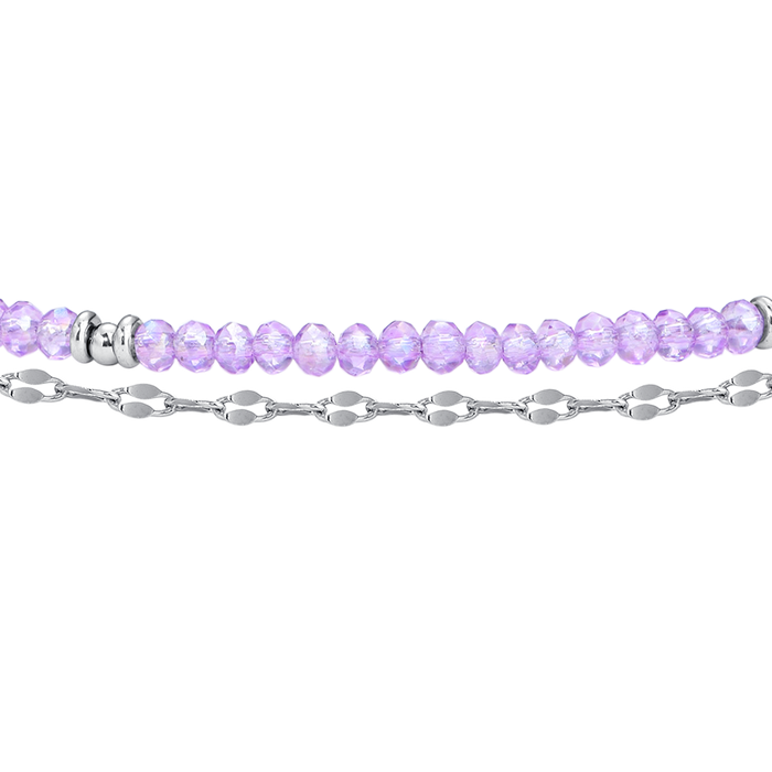 CAVIGLIERA DONNA IN ACCIAIO CON CRISTALLI VIOLA