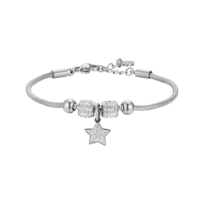 BRACCIALE BAMBINA IN ACCIAIO CON STELLA CON CRISTALLI BIANCHI