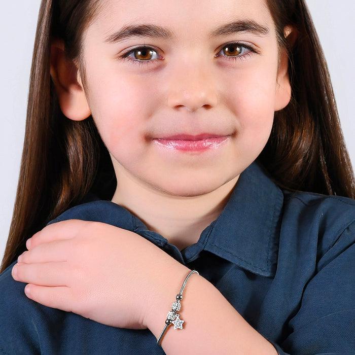 BRACCIALE BAMBINA IN ACCIAIO CON STELLA CON CRISTALLI BIANCHI