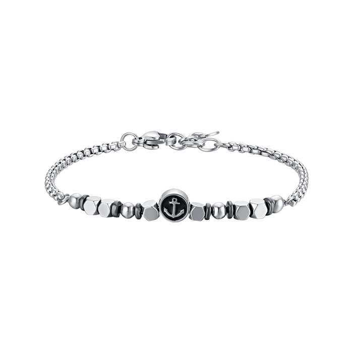 BRACCIALE BAMBINO IN ACCIAIO CON EMATITE GRIGIA ED ANCORA