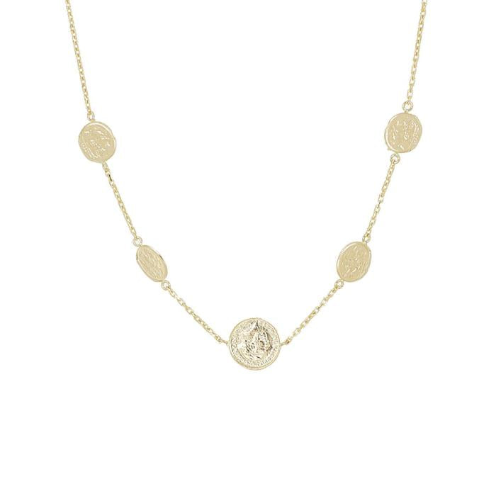 Collana con monete in oro giallo lucido 18 kt