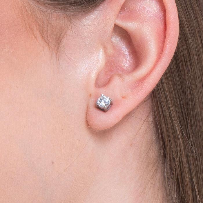 ORECCHINI DONNA IN ACCIAIO CON CRISTALLO BIANCO