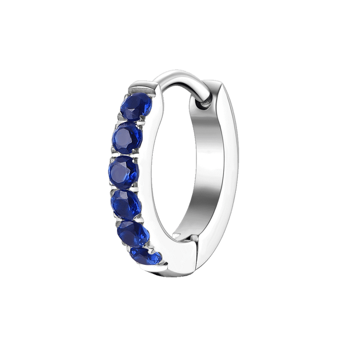 MONO ORECCHINO DONNA IN ACCIAIO CON ZIRCONI BLU